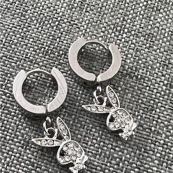 Bunny Hoop Dangle  Earrings New Jewelry - Picture 2 of 4